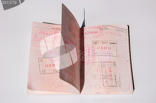 Image of passport with stamps