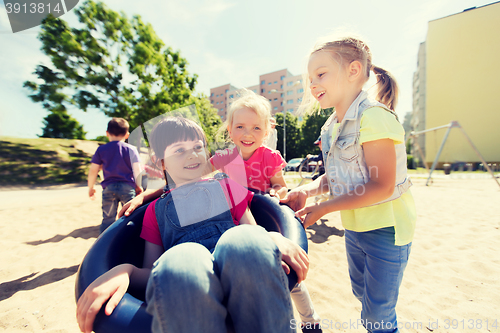 Image of happy kids on children playground