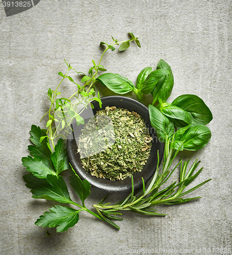 Image of bowl of dried herbs