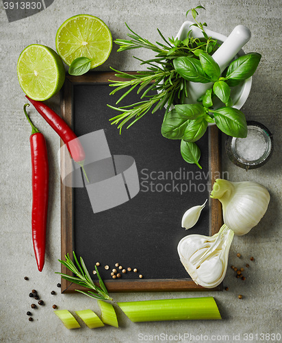 Image of fresh herbs and spices