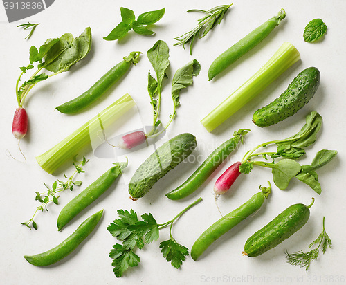 Image of various herbs and vegetables