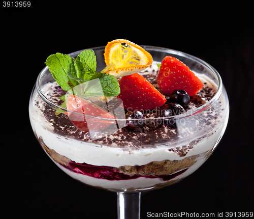 Image of glass of layered dessert