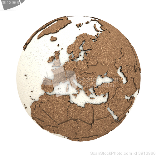 Image of Europe on light Earth