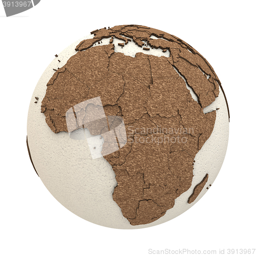 Image of Africa on light Earth