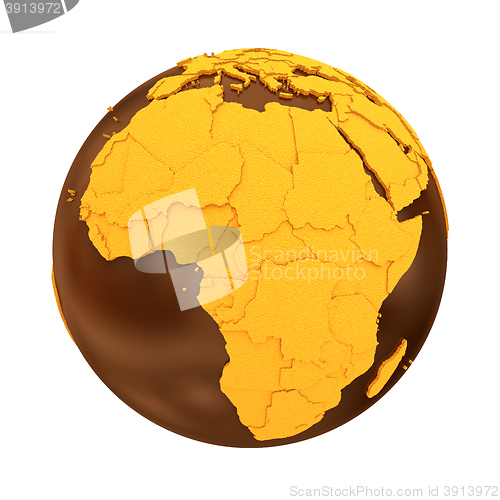 Image of Africa on chocolate Earth