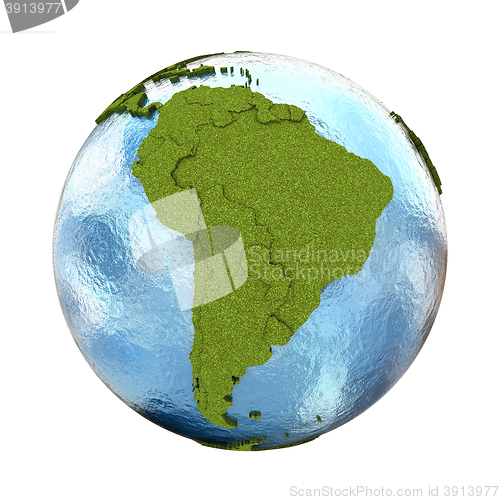 Image of South America on planet Earth