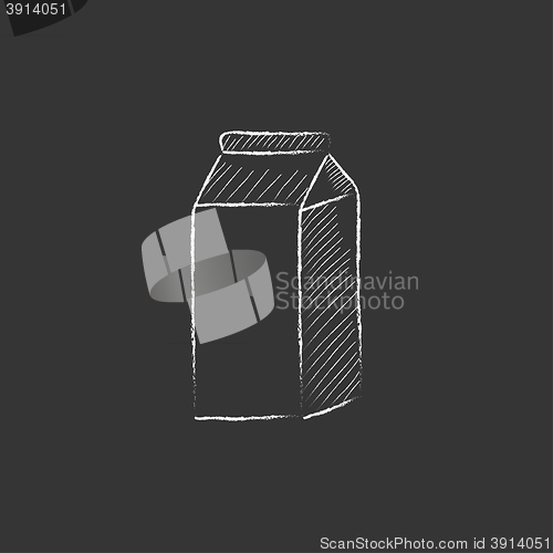 Image of Packaged dairy product. Drawn in chalk icon.