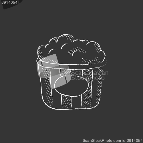 Image of Popcorn. Drawn in chalk icon.