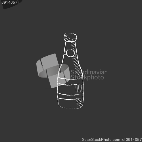 Image of Glass bottle. Drawn in chalk icon.