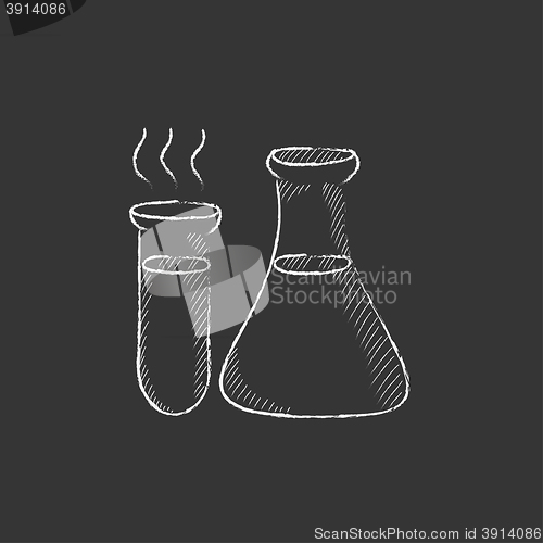 Image of Laboratory equipment. Drawn in chalk icon.