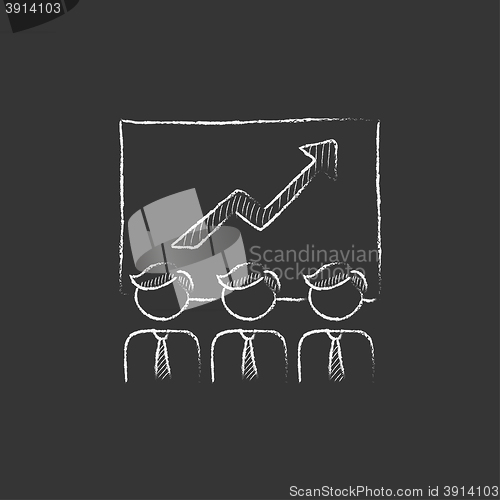 Image of Business growth. Drawn in chalk icon.