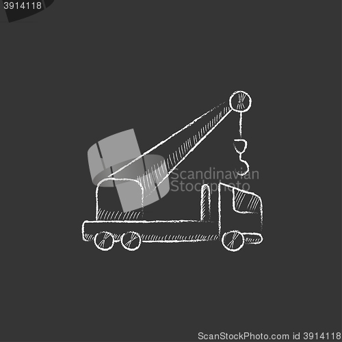 Image of Mobile crane. Drawn in chalk icon.