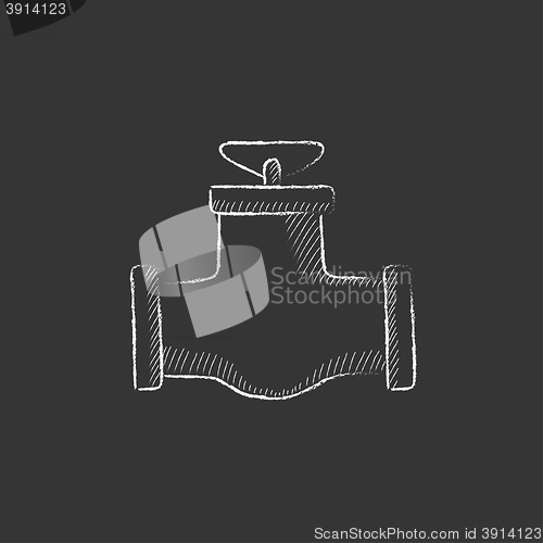 Image of Gas pipe valve. Drawn in chalk icon.