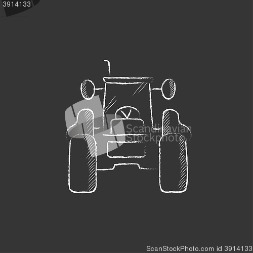 Image of Tractor. Drawn in chalk icon.