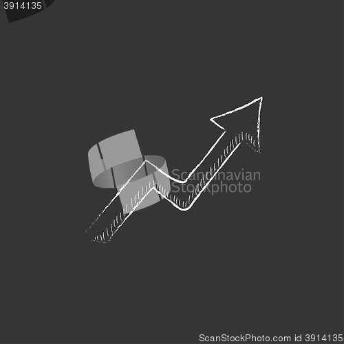 Image of Arrow upward. Drawn in chalk icon.