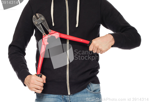 Image of Robber with red bolt cutters