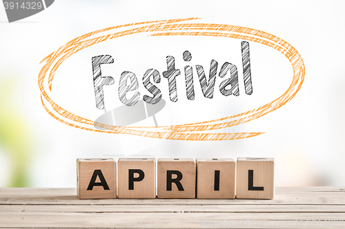 Image of Festival in april launch sign