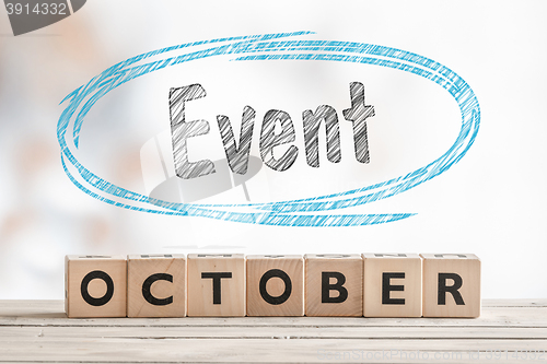 Image of October event sign made of wood