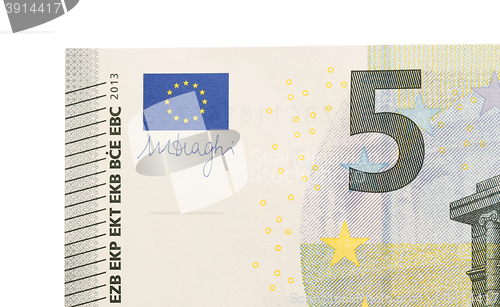 Image of Close-up of a 5 euro bank note