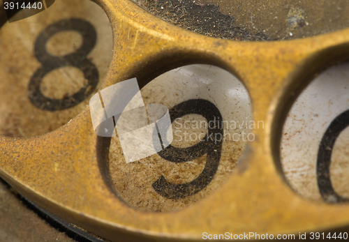 Image of Close up of Vintage phone dial - 9