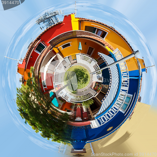 Image of Planet of Colorful buildings in italian street