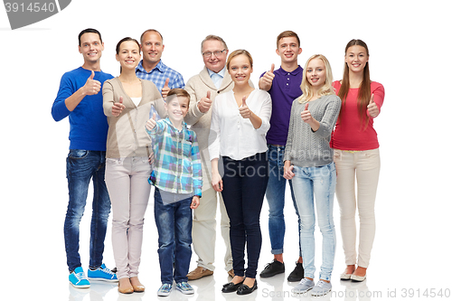 Image of group of smiling people showing thumbs up