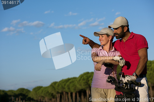 Image of portrait of couple on golf course