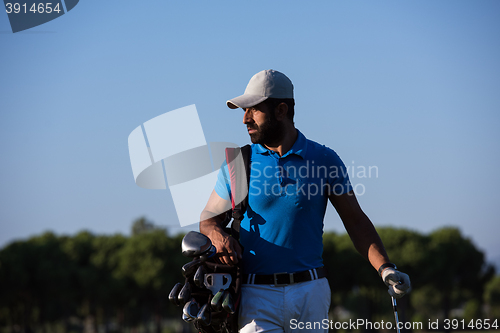 Image of golfer  portrait at golf  course
