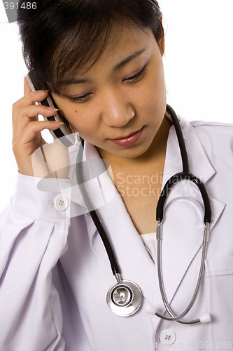 Image of Female Doctor with Mobile Phone