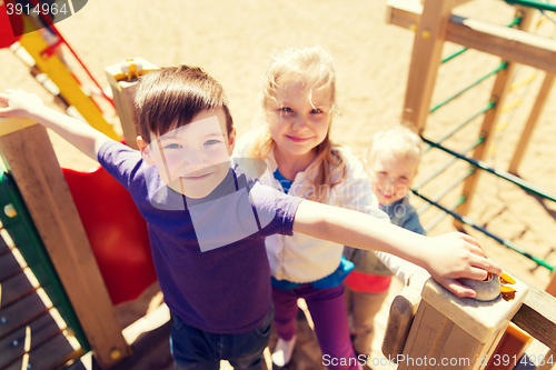 Image of group of happy kids on children playground