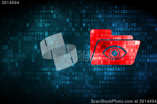 Image of Business concept: Folder With Eye on digital background