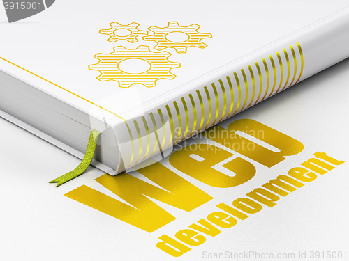 Image of Web design concept: book Gears, Web Development on white background