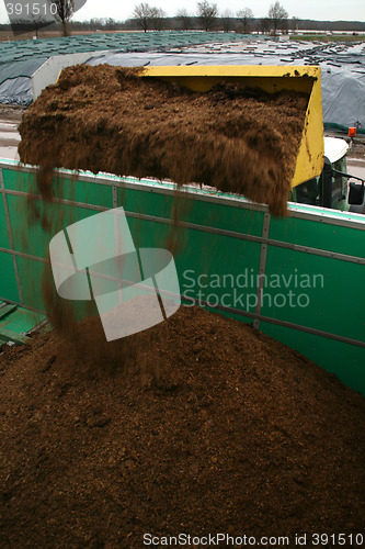 Image of Tractor charges biogas plant