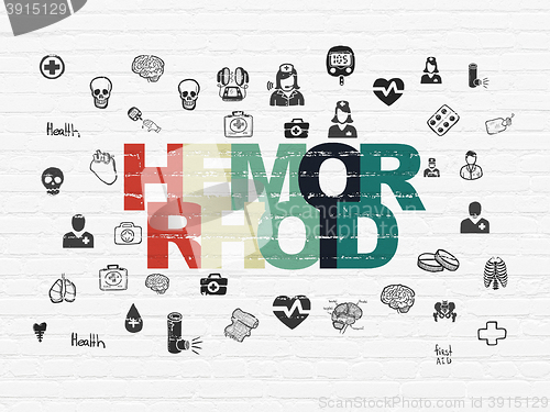Image of Health concept: Hemorrhoid on wall background
