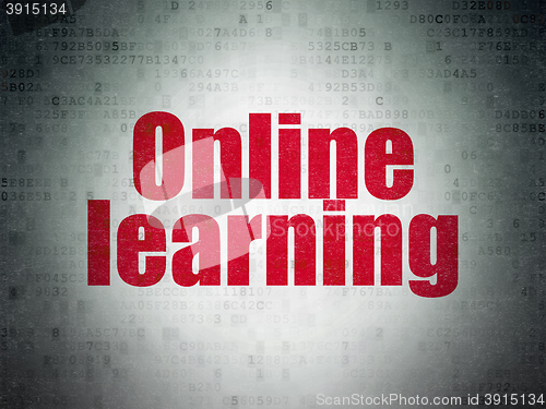 Image of Learning concept: Online Learning on Digital Data Paper background