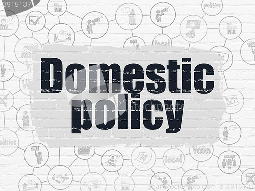 Image of Political concept: Domestic Policy on wall background