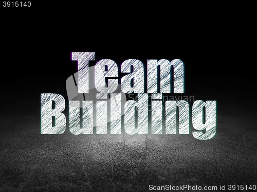 Image of Finance concept: Team Building in grunge dark room