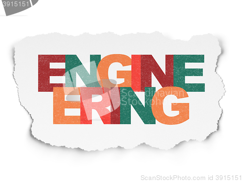 Image of Science concept: Engineering on Torn Paper background