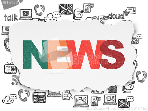 Image of News concept: News on Torn Paper background