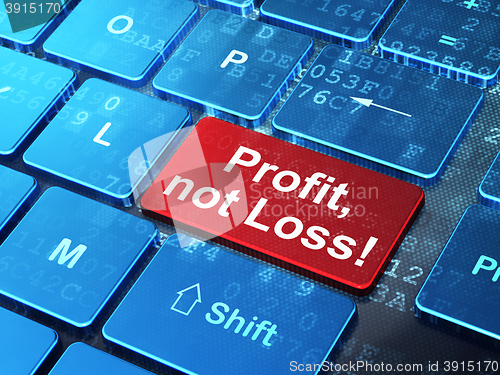 Image of Finance concept: Profit, Not Loss! on computer keyboard background