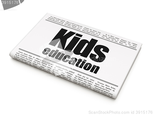 Image of Education concept: newspaper headline Kids Education