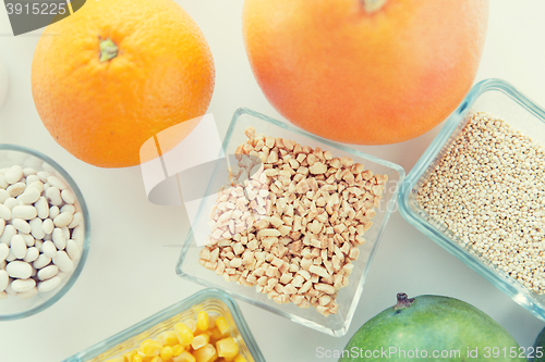 Image of close up of food ingredients on table