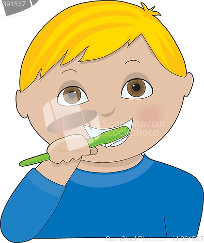 Image of Boy Brushing Teeth