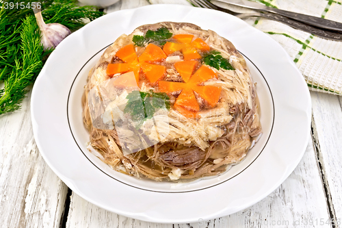 Image of Jellied in big plate with parsley on board