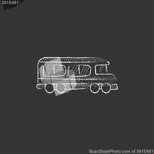 Image of School bus. Drawn in chalk icon.