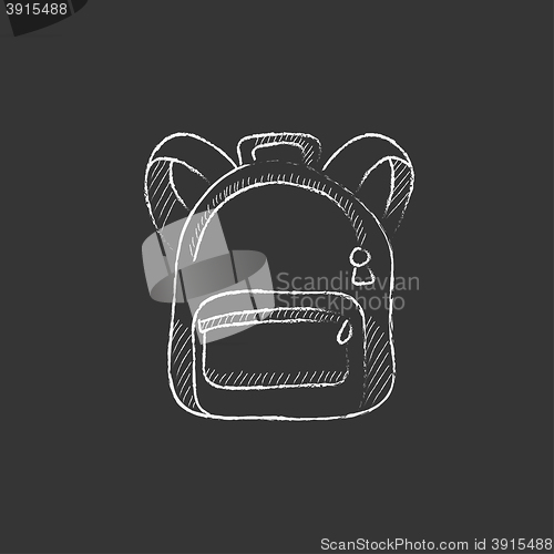 Image of Backpack. Drawn in chalk icon.