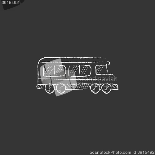 Image of School bus. Drawn in chalk icon.