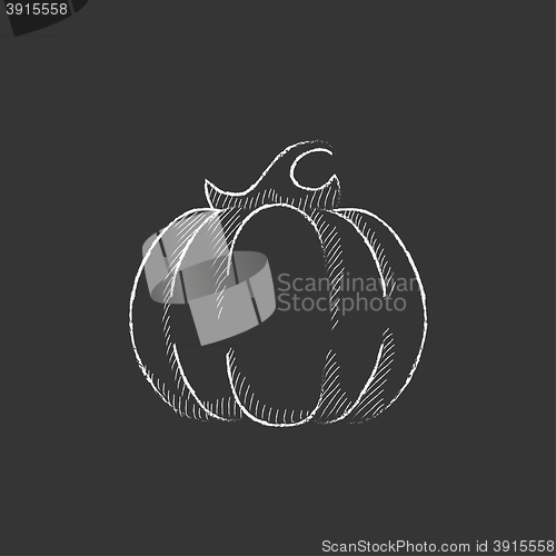 Image of Pumpkin. Drawn in chalk icon.