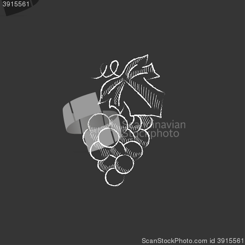 Image of Bunch of grapes. Drawn in chalk icon.