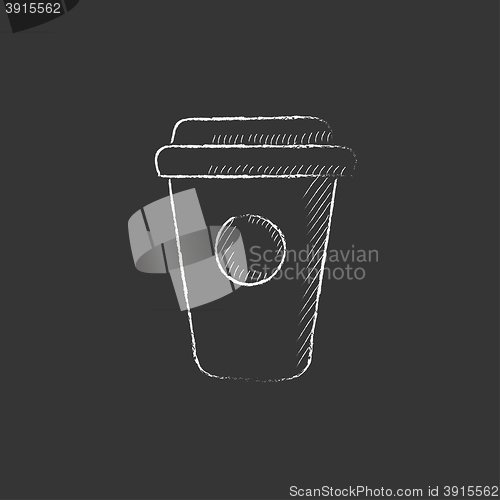 Image of Disposable cup. Drawn in chalk icon.